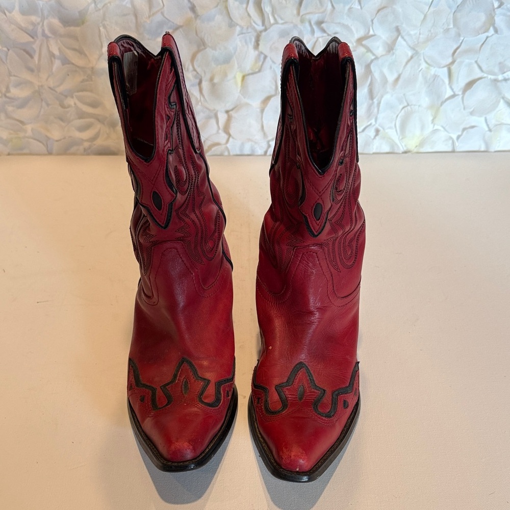 Coldwater Creek Red Western Ankle Boots
